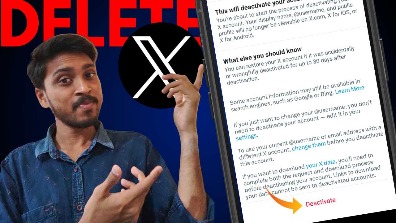 a guide to how to permanently delete twitter and x in laptop and mobile